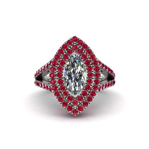Marquise Diamond Double Halo Engagement Ring - Avah No. 48 image 1