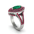 Marquise Emerald Double Halo Engagement Ring - Avah No. 51 image 2