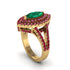 Marquise Emerald Double Halo Engagement Ring - Avah No. 49
