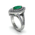 Marquise Emerald Double Halo Engagement Ring - Avah No. 6