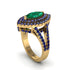 Marquise Emerald Double Halo Engagement Ring - Avah No. 64
