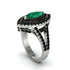 Marquise Emerald Double Halo Engagement Ring - Avah No. 36