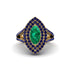 Marquise Emerald Double Halo Engagement Ring - Avah No. 64