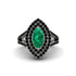 Marquise Emerald Double Halo Engagement Ring - Avah No. 36