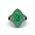 Marquise Emerald Double Halo Engagement Ring - Avah No. 20