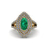 Marquise Emerald Double Halo Engagement Ring - Avah No. 4