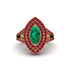 Marquise Emerald Double Halo Engagement Ring - Avah No. 49 image 1