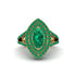 Marquise Emerald Double Halo Engagement Ring - Avah No. 19