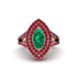 Marquise Emerald Double Halo Engagement Ring - Avah No. 50 image 1