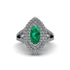 Marquise Emerald Double Halo Engagement Ring - Avah No. 6