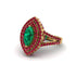 Marquise Emerald Double Halo Engagement Ring - Avah No. 49