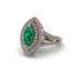 Marquise Emerald Double Halo Engagement Ring - Avah No. 5