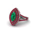 Marquise Emerald Double Halo Engagement Ring - Avah No. 51