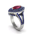 Marquise Ruby Double Halo Engagement Ring - Avah No. 72