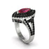 Marquise Ruby Double Halo Engagement Ring - Avah No. 42