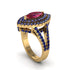 Marquise Ruby Double Halo Engagement Ring - Avah No. 70