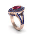 Marquise Ruby Double Halo Engagement Ring - Avah No. 71