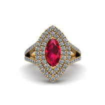 Marquise Ruby Double Halo Engagement Ring - Avah No. 10 image 1