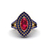 Marquise Ruby Double Halo Engagement Ring - Avah No. 70 image 1