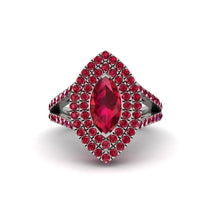 Marquise Ruby Double Halo Engagement Ring - Avah No. 57 image 1