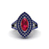 Marquise Ruby Double Halo Engagement Ring - Avah No. 72