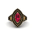 Marquise Ruby Double Halo Engagement Ring - Avah No. 40