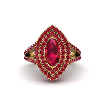 Marquise Ruby Double Halo Engagement Ring - Avah No. 55 image 1