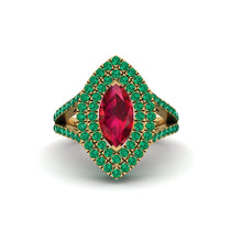 Marquise Ruby Double Halo Engagement Ring - Avah No. 25 image 1