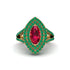 Marquise Ruby Double Halo Engagement Ring - Avah No. 25 image 1