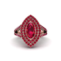 Marquise Ruby Double Halo Engagement Ring - Avah No. 56 image 1