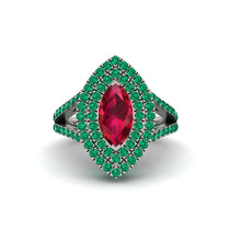 Marquise Ruby Double Halo Engagement Ring - Avah No. 27 image 1