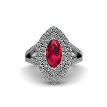 Marquise Ruby Double Halo Engagement Ring - Avah No. 12 image 1