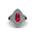 Marquise Ruby Double Halo Engagement Ring - Avah No. 12