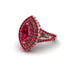 Marquise Ruby Double Halo Engagement Ring - Avah No. 56