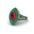 Marquise Ruby Double Halo Engagement Ring - Avah No. 26 image 3