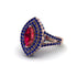 Marquise Ruby Double Halo Engagement Ring - Avah No. 71