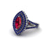 Marquise Ruby Double Halo Engagement Ring - Avah No. 72