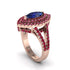 Marquise Sapphire Double Halo Engagement Ring - Avah No. 59