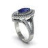 Marquise Sapphire Double Halo Engagement Ring - Avah No. 15