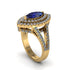 Marquise Sapphire Double Halo Engagement Ring - Avah No. 13