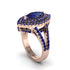 Marquise Sapphire Double Halo Engagement Ring - Avah No. 74