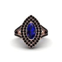 Marquise Sapphire Double Halo Engagement Ring - Avah No. 44 image 1