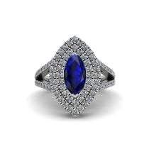 Marquise Sapphire Double Halo Engagement Ring - Avah No. 15 image 1