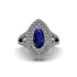Marquise Sapphire Double Halo Engagement Ring - Avah No. 15
