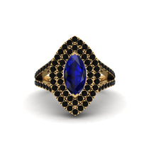Marquise Sapphire Double Halo Engagement Ring - Avah No. 43 image 1