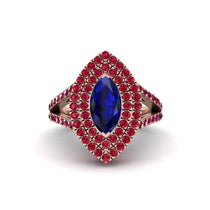 Marquise Sapphire Double Halo Engagement Ring - Avah No. 59 image 1