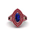 Marquise Sapphire Double Halo Engagement Ring - Avah No. 59