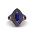 Marquise Sapphire Double Halo Engagement Ring - Avah No. 73