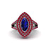 Marquise Sapphire Double Halo Engagement Ring - Avah No. 60