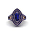 Marquise Sapphire Double Halo Engagement Ring - Avah No. 74 image 1